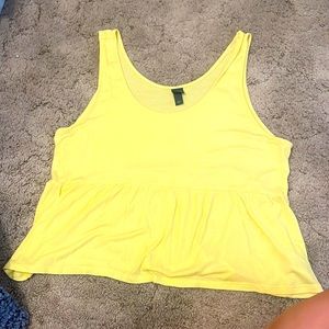 Wild fable yellow peplum tank XL